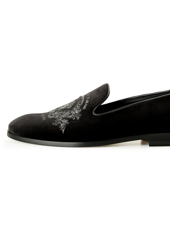 Versace Men\'s Velvet Embroidered Slippers Loafers Shoes US 10 IT 43 main image 6
